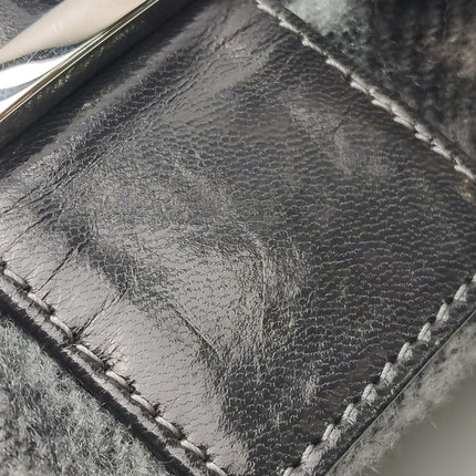 Fendi Baguette Bag Grey Wool Zucca Print Shoulder Bag