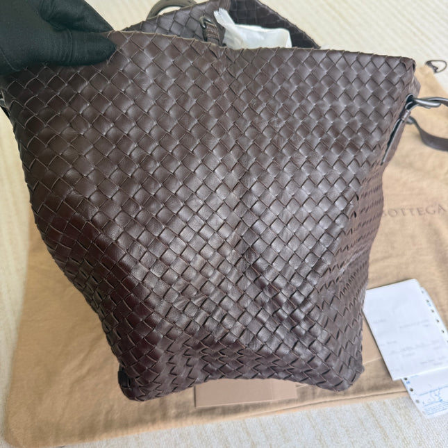 Bottega Veneta Cesta Shopper Tote Intrecciato Dark Brown Leather Large 50cm