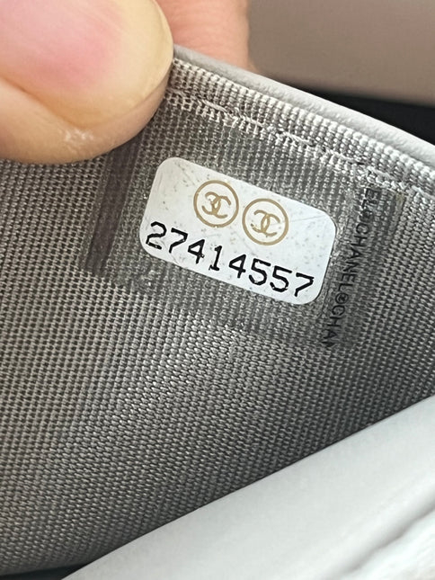 Chanel Wallet on Chain Boy Flap Grey Caviar Leather Gold Hardware 2018