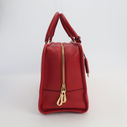 Loewe Amazona 36 Medium Red Leather Horse Lock Gold-tone Hardware