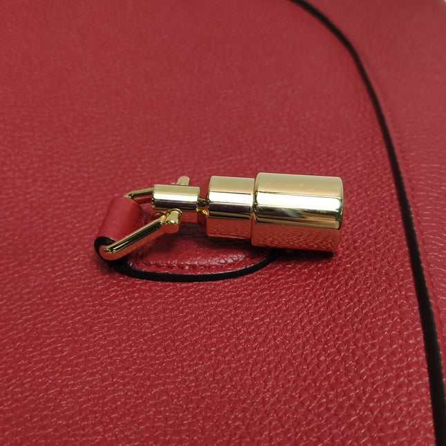 Gucci Jackie 1961 Medium Red Graind Leather Gold Hardware