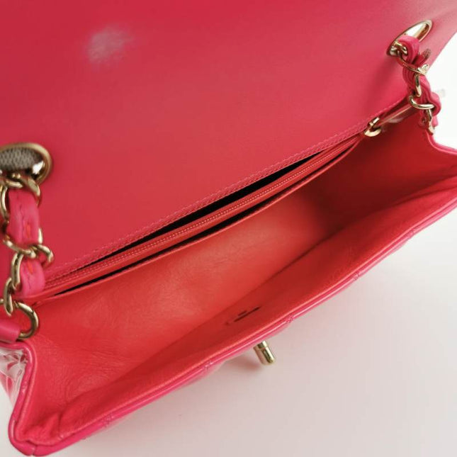 Sold Chanel Classic Flap Rectangular Mini Pink Patent Leather Gold-tone Hardware, 2019