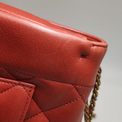 Chanel Diana CC Flap Bag Large Red Lambskin Leather 2014-2015
