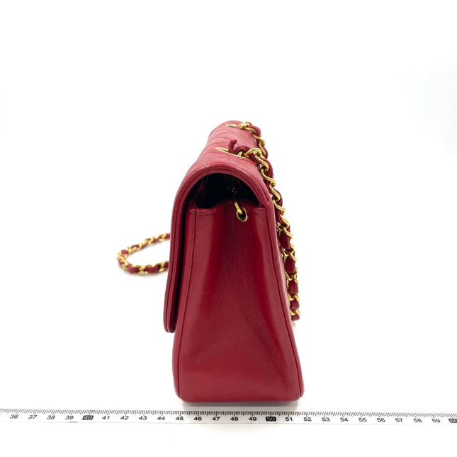 Chanel Diana CC Flap Bag Small Vintage Red Lambskin Leather with 24k Gold HW, 1989-1991