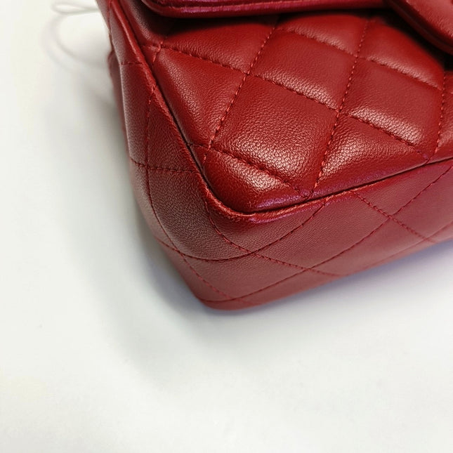 Chanel Classic Flap Mini 2020 Red Lambskin Leather Gold Hardware