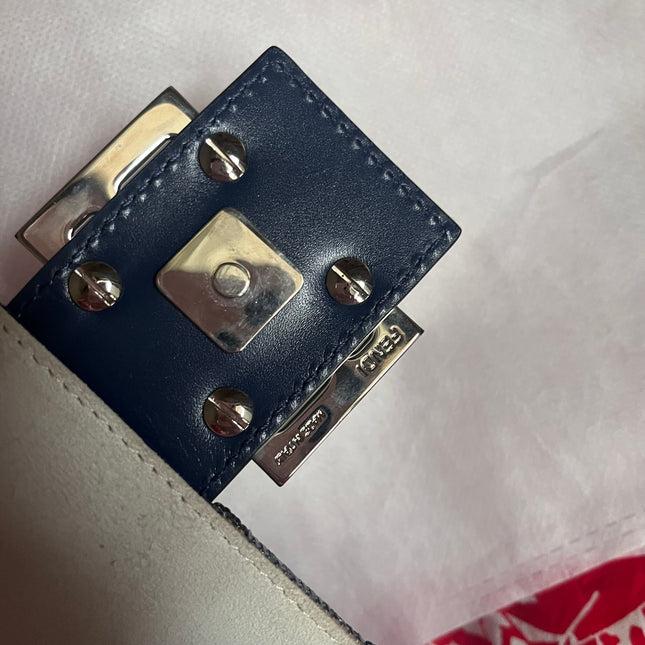 Sold FENDI Baguette Zebra-Stripe Sequin Blue Orange White