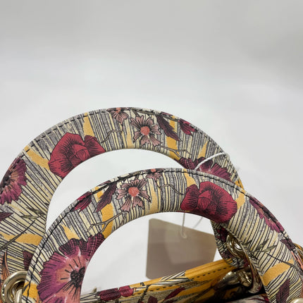 Lady Dior Mini Embroidered Phoenix Cloth Multicolor Handbag