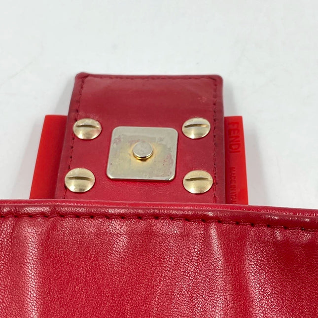 Fendi Baguette 1997 Re-edition 3D Embossed Red Leather Shoulder bag
