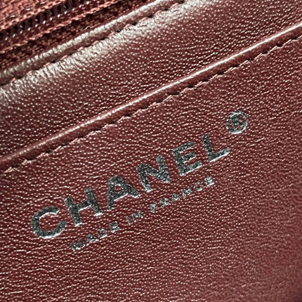 Chanel Classic Flap Rectangular Mini Burgundy Lambskin Silver HW, 2019