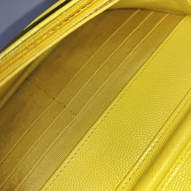 Chanel Wallet on Chain Classic Flap Yellow Caviar Leather Gold Hardware