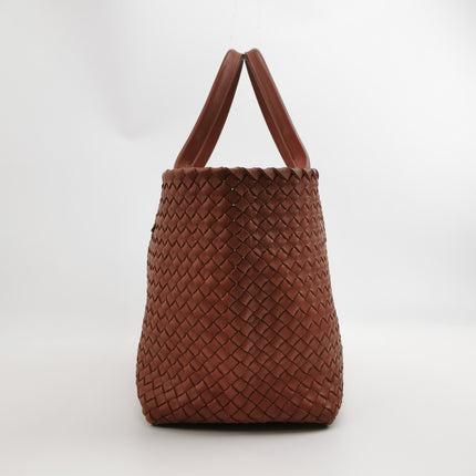 Bottega Veneta Cabat Large Intreccio Leather Tote Bag Brick Red 41cm