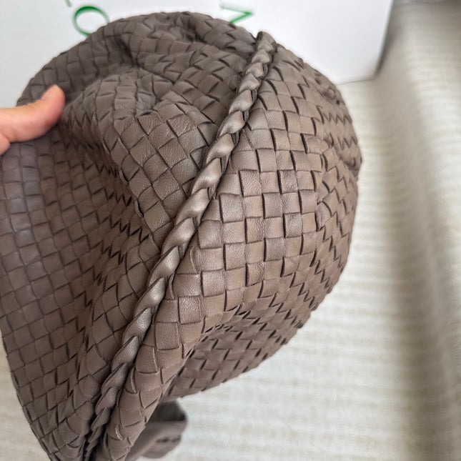 Bottega Veneta Belly Hobo Intreccio Leather Grey Large 50cm