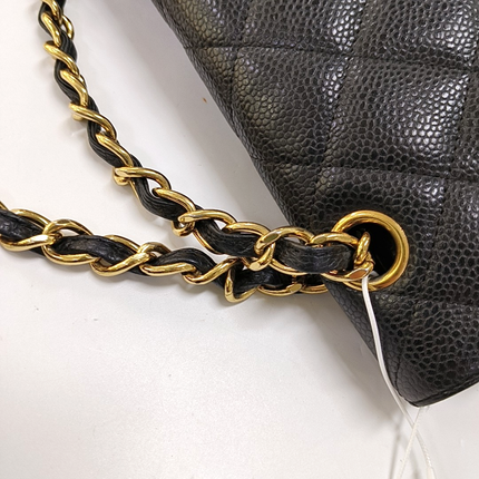 Chanel Classic Flap Maxi 2011 Black Caviar Leather Double Flap with Gold Hardware