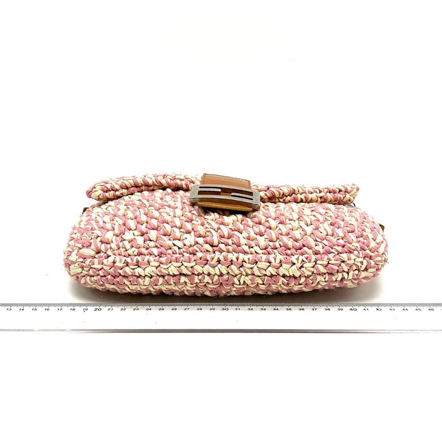 Sold Fendi Baguette Raffia Straw Multicolor Shoulder Bag