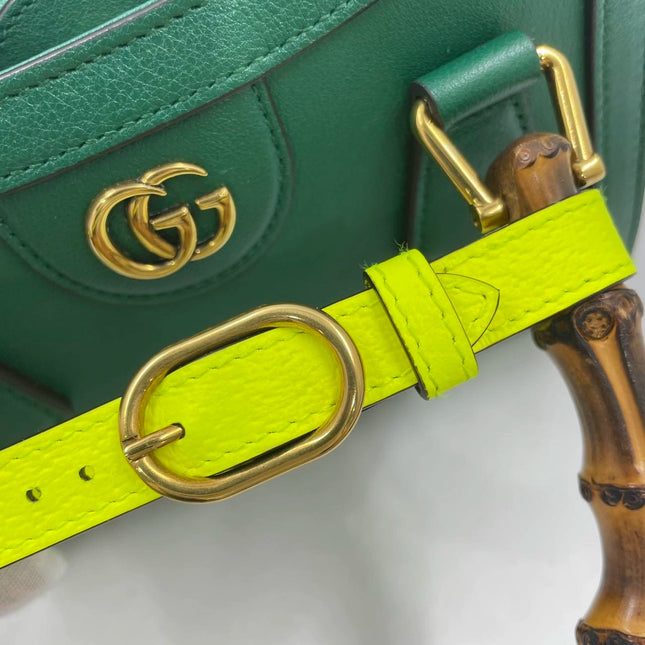Gucci Diana Mini Green Leather Bag Bamboo Handle with Strap