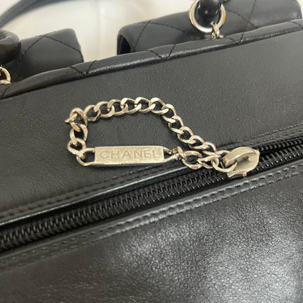 Chanel Cambon Multi-pocket Ligne Reporter Bag Medium Black Calfskin Leather