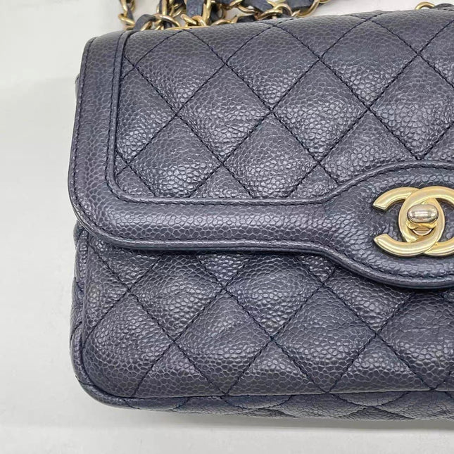 Chanel Paris Limited Small Navy Caviar Leather Gold Hardware 2015-16