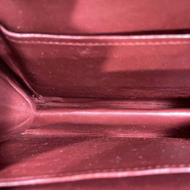 Gucci Vintage Bag Burgundy Lizard Leather Blue Lapis Lazuli Stone Gold-tone Hardware