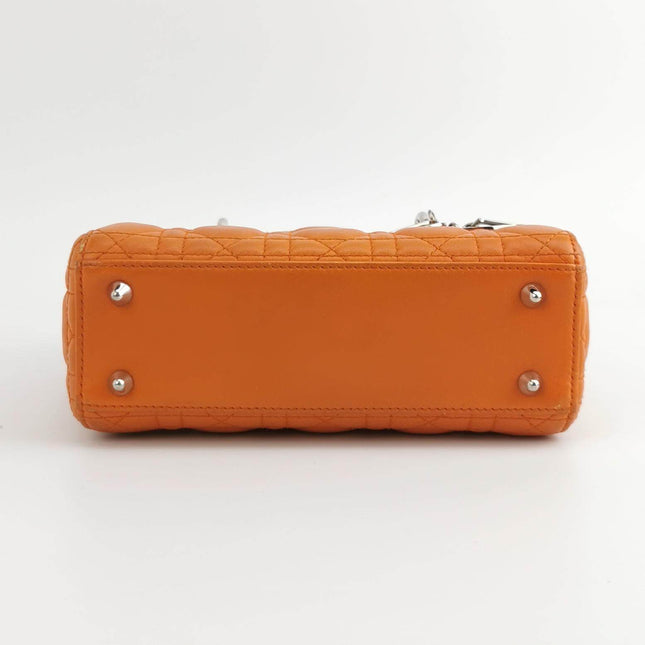 Sold Lady Dior My Abcdior 2016 Small Orange Lambskin Cannage Leather Handbag