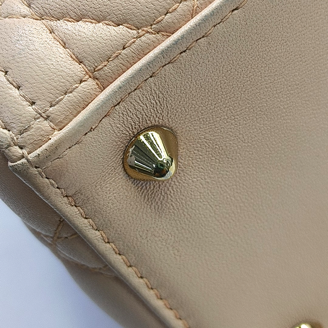 Lady Dior Medium Light Pink Lambskin Leather Gold Hardware