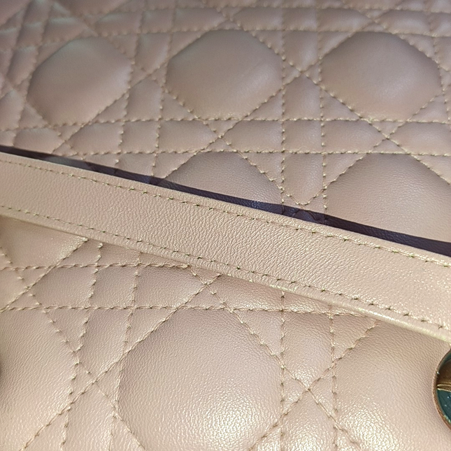 Lady Dior Medium Handbag Lipstick Pink Cannage Leather Gold Hardware