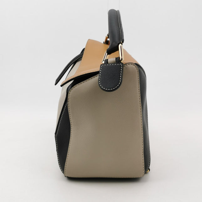 Loewe Puzzle Medium Tricolor Black Yellow Calfskin leather bag