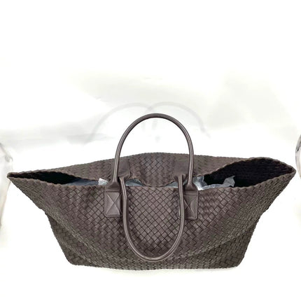 Bottega Veneta Cabat Tote Intreccio Leather Dark Chocolate Brown 40cm