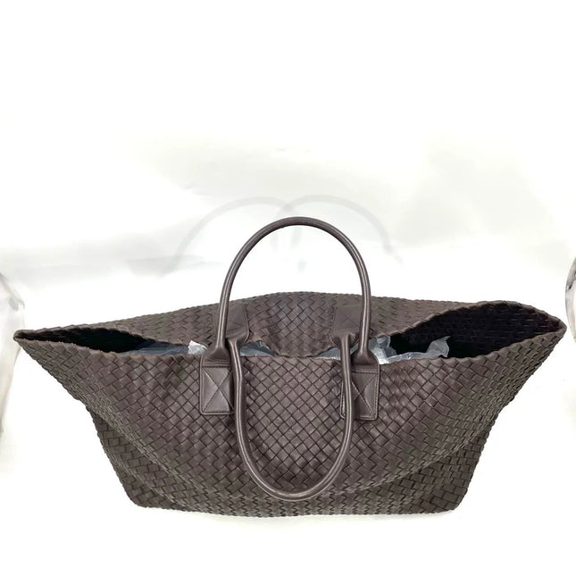 Bottega Veneta Cabat Tote Intreccio Leather Dark Chocolate Brown 40cm