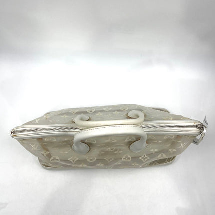 Louis Vuitton Lockit White Mesh Monogram and Leather Handbag