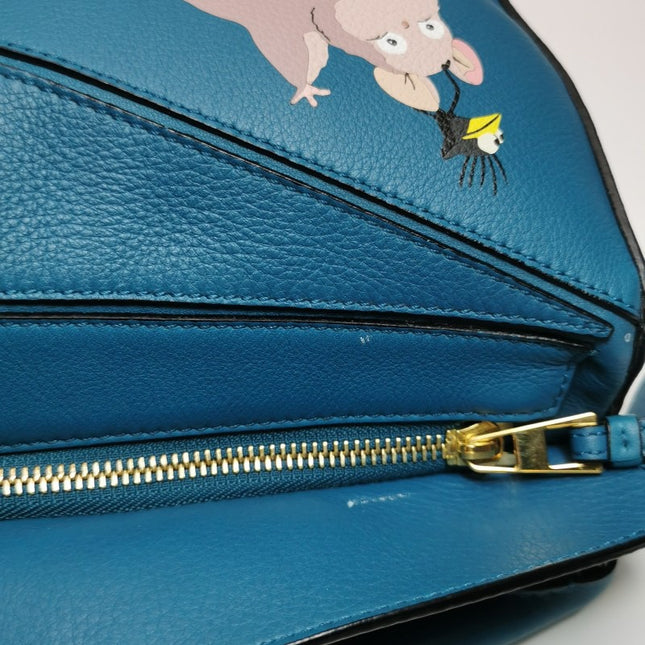 Loewe x Spirited Away Studio Ghibli Collection Puzzle Small Blue Crossbody Bag