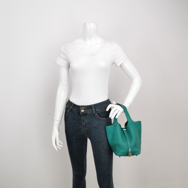 Sold Hermes Picotin 18 Clemence Taurillon Leather Green 2019