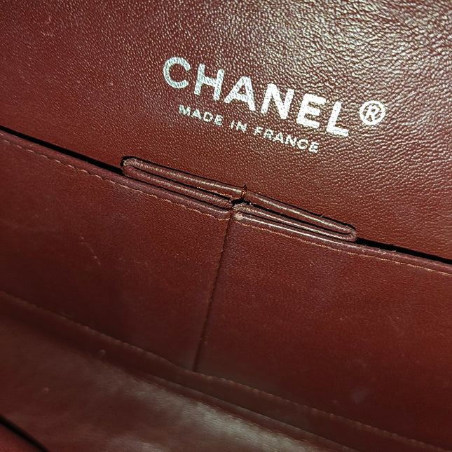 Chanel Classic Flap Medium Burgundy Patent Leather Silver Hardware