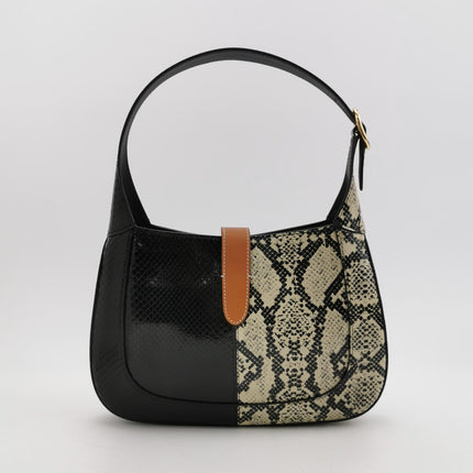 Gucci Jackie 1961 Small Multicolor Calfskin and Python-skin Leather Black With Strap