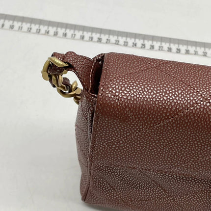 Chanel Vintage Medium Iridescent Brown Caviar Leather Shoulder Bag Gold Hardware