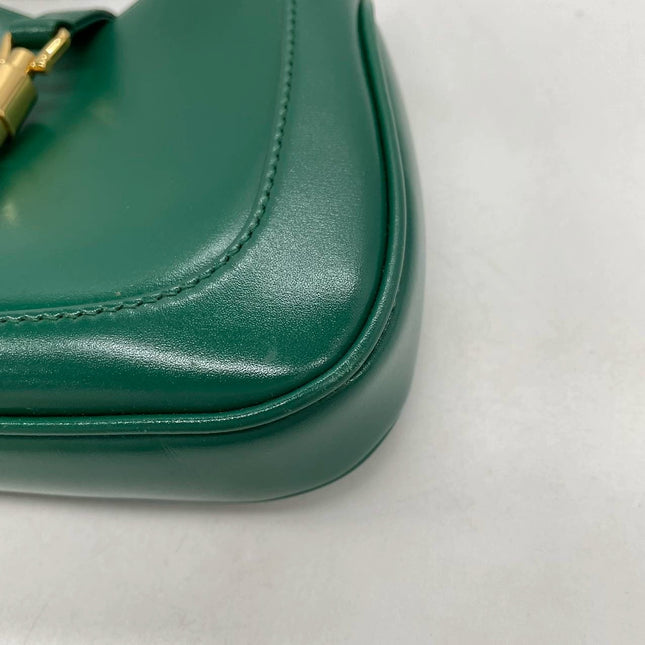 Sold Gucci Jackie 1961 Mini Handbag in Green Leather with Adjustable Strap