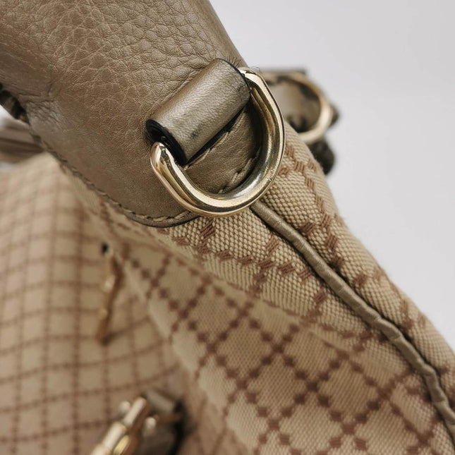 Sold Gucci Jackie 1961 Soft Monogram Canvas and Leather Bag Medium