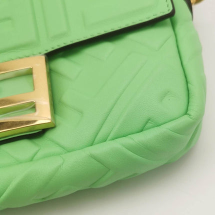 Sold Fendi Baguette Mini Green Nappa Leather Crossbody Bag