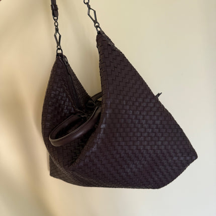 Bottega Veneta Maxi Convertible Tote Dark Chocolate Brown Leather