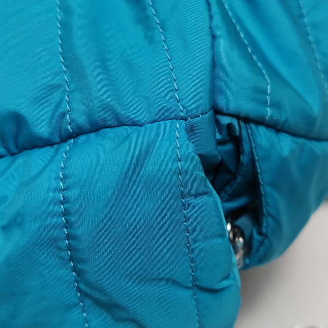 Chanel Blue Quilted Nylon Puffer Jumbo Flap Bag Chain Strap