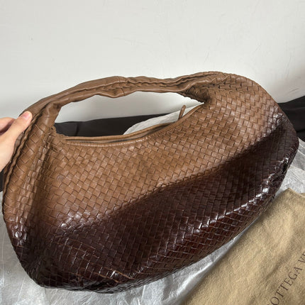 Bottega Veneta Belly Hobo Intreccio Leather Two-tone Brown Large 50cm