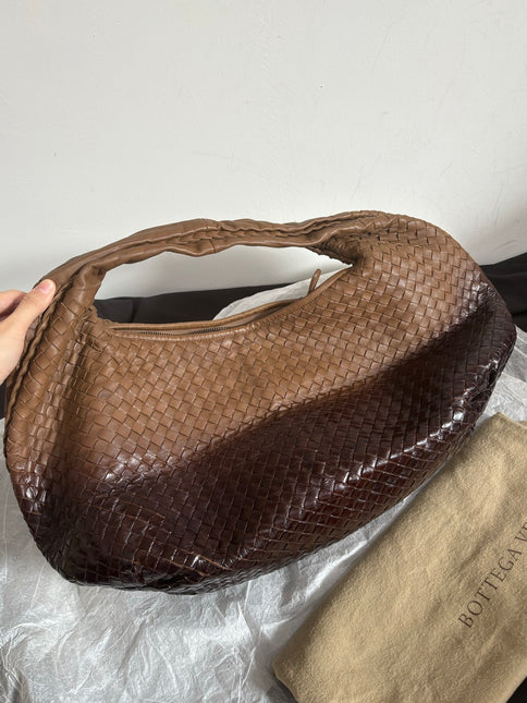 Bottega Veneta Belly Hobo Intreccio Leather Two-tone Brown Large 50cm