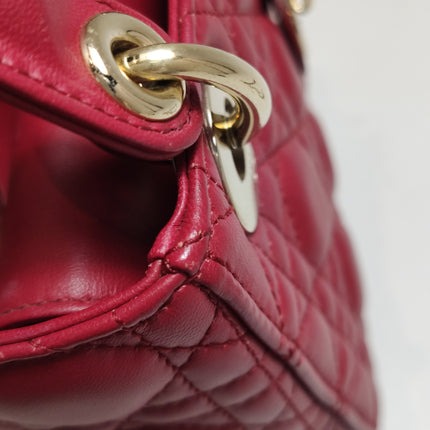 Lady Dior Mini 2020 Dark Red Lambskin Leather Gold HW Chain Strap