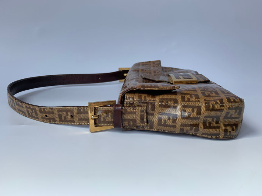 Sold FENDI Baguette Zucchini Print Patent Leather
