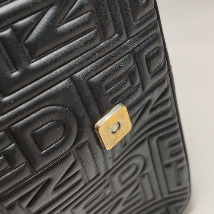 Fendi Baguette 1997 Re-edition 3D Embossed Black Leather Shoulder bag