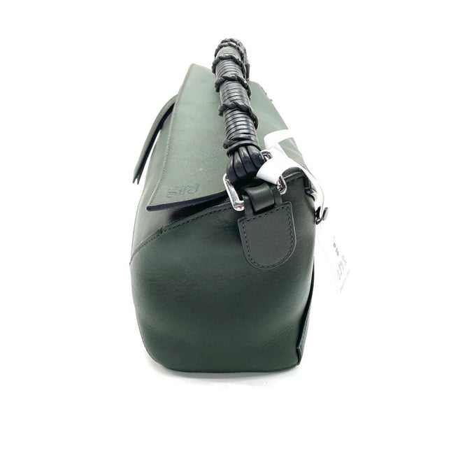Loewe Puzzle Edge Braided Handle Small Dark Green Nappa Calfskin leather Crossbody bag