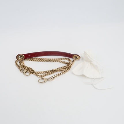 Lady Dior Mini 2019 Red Burgundy Patent Leather Gold Hardware Suede Interior Chain Strap