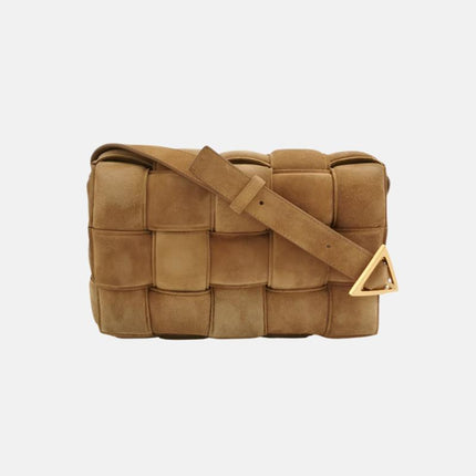 Bottega Veneta Padded Cassette Suede Leather Light Brown Beige-Luxbags