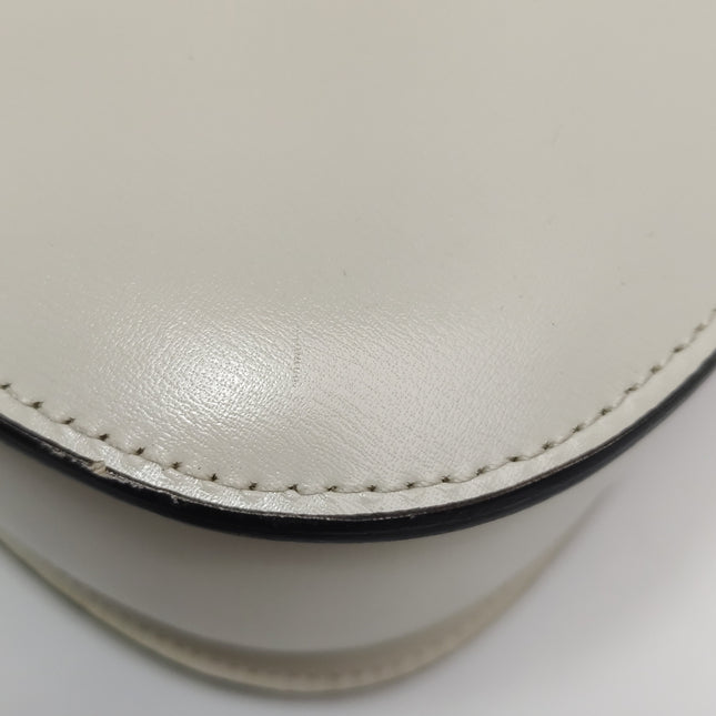 Gucci Bamboo 1947 Top Handle Bag Small White Box Leather Canvas Strap