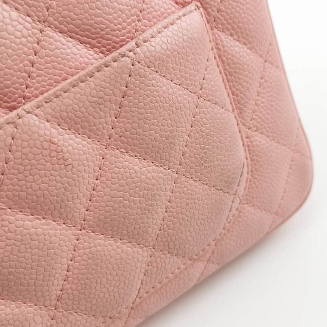 Chanel Clutch Shoulder Bag Pink Caviar Leather Gold Hardware