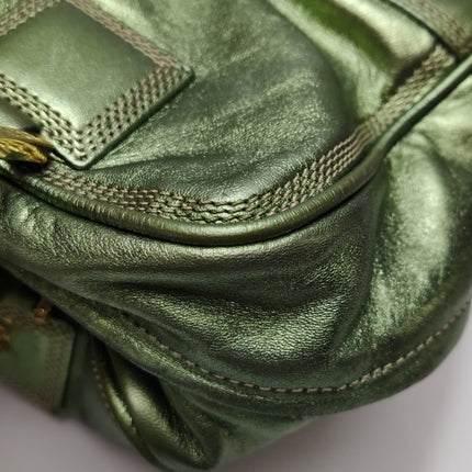 Loewe Amazona 29 Zip Around in Metallic Green Lambskin Leather